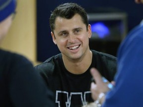 Bombers QB and father-to-be Zach Collaros is trying to keep things on an even keel. “I try my best to not bury my head in the news, and try to control what I can here in our little home. It’s been a little stressful.” (Kevin King/Postmedia network)