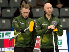 Marc Kennedy (left) and Brad Jacobs.