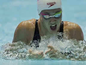 Winnipeg's Kelsey Wog swims in her women’s 200m breaststroke semifinal at the World Swimming Championships in Gwangju, South Korea, last year. (Mark Schiefelbein/AP Photo)