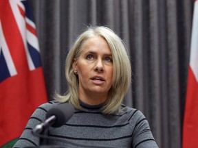 Lanette Siragusa, chief nursing officer for Manitoba Shared Health, speaks during a COVID-19 briefing at the Manitoba Legislative Building on Mon., March 16, 2020. Kevin King/Winnipeg Sun/Postmedia Network