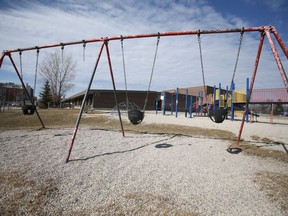 Manitoba schools have been closed as efforts continue to slow the spread of Covid-19, people are asked to not permit children to use play structures.   Tuesday, March 31/2020 Winnipeg Sun/Chris Procaylo/stf