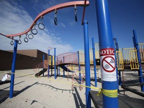 Manitoba schools have been closed as efforts continue to slow the spread of Covid-19, people are asked to not permit children to use play structures. A reader suggests school be put to use in the COVID-19 battle if necessary.
 Chris Procaylo/Winnipeg Sun file
