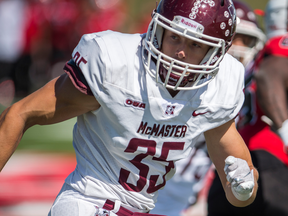 Noah Hallett, a DB from McMaster, was the Bombers first pick in Thursdays CFL draft, going 18th overall.