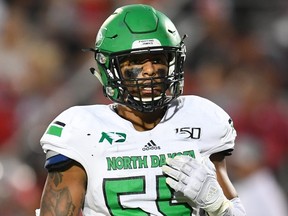 University of North Dakota Fighting Hawks defensive end Mason Bennett, of Winnipeg, was selected eighth overall by the Hamilton Tiger-Cats in the 2020 CFL draft.