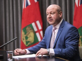 Dr. Brent Roussin, chief provincial public health officer, speaks during the province’s latest COVID-19 update at the Manitoba Legislative Building in Winnipeg on Tuesday, May 5, 2020.