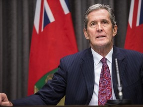 Premier Brian Pallister speaks to the media about COVID-19 at a press conference at the Manitoba Legislative Building in Winnipeg on Tuesday, May 5, 2020.
Mikaela Mackenzie/Pool Photo