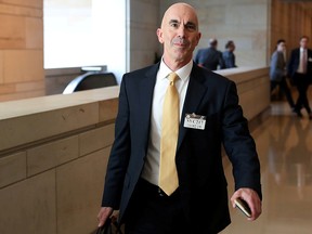 U.S. State Department Inspector General Steve Linick departs after briefing House and Senate Intelligence committees at the U.S. Capitol in Washington, D.C., on Oct. 2, 2019.