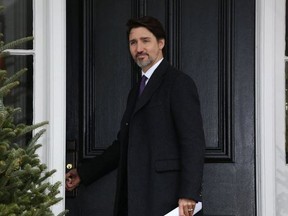 Prime Minister Justin Trudeau returns to his residence after a news conference on COVID-19 situation in Canada March 20, 2020 in Ottawa, Canada. (AFP via Getty Images)