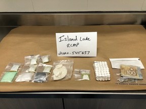 On Thursday, Island Lake RCMP conducted a drug investigation involving a male passenger on a commercial flight to Island Lake from Winnipeg.  Officers arrested the male at the Island Lake Airport, and a subsequent search led to the seizure of 70 grams of methamphetamine, 230 Percocets, 65 grams of crack cocaine and cash.