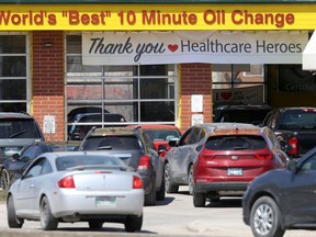 The Super Lube location on Notre Dame and McPhillips was giving free oil changes to people working in health care. The offer ended Saturday.