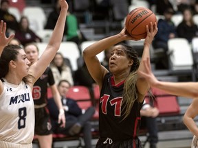 University of Winnipeg Wesmen women's basketball player Jillian Duncan in action (11).