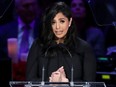 Vanessa Laine Bryant speaks during a public memorial for her late husband, NBA great Kobe Bryant, her daughter Gianna and seven others killed in a helicopter crash on January 26, at the Staples Center in Los Angeles, California, U.S., February 24, 2020.