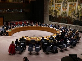 The United Nations Security Council meets about the situation in Syria at United Nations Headquarters in the Manhattan borough of New York February 28, 2020.