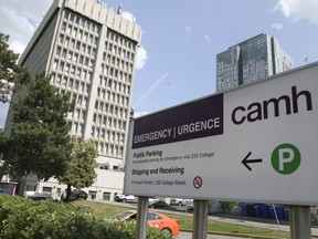 Centre for Addiction and Mental Health buildings on College St. in Toronto on July 23, 2019.