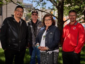 (Left to right) Manitoba Uske Board members Horace Crane, Eric Cameron, Patricia Mitchell and Calvin Campeau. Mitchell is the Chair of Manitoba Uske.