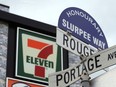 An honourary street sign in Winnipeg last month. A community committee has voted to keep the title for two more years.