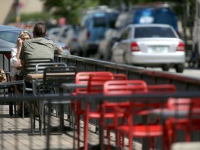 A mostly empty patio, in downtown Winnipeg. The city won't be offering extra funds to restaurants feeling the crunch from COVID-19 restrictions. Chris Procaylo/Winnipeg Sun file