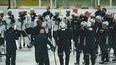 Jets coach Paul Maurice addresses his team during training camp on Friday.