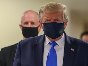 U.S. President Donald Trump visits Walter Reed National Military Medical Center in Bethesda, Maryland, July 11, 2020.
