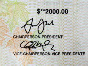 Part of a cheque for the $2,000 Canada Emergency Response Benefit (CERB), a taxable award from the Canadian government made every four weeks for up to 16 weeks to eligible workers who have lost their income due to COVID-19.