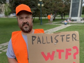 Darrel Thomlinson and a group of associates were protesting the federal government’s new gun control policies outside the Manitoba Legislature on Canada Day.