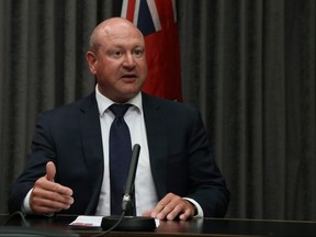 Manitoba’s chief provincial public health officer Dr. Brent Roussin addresses media Monday, July 13, 2020.