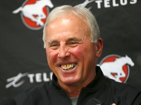 Calgary Stampeders President and General Manager John Hufnagel speaks to the media at McMahon stadium in Calgary on Tuesday, February 11, 2020.