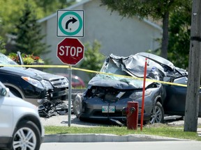 A serious car crash on Portage Avenue, in Winnipeg. Friday, July 3/2020.
