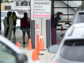 The COVID-19 testing facility on Main Street, in Winnipeg on Thursday, July 9, 2020.  Chris Procaylo/Winnipeg Sun