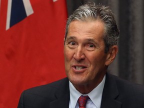 Premier Brian Pallister speaks during a press conference at the Manitoba Legislative Building in Winnipeg on Wed., July 29, 2020. Kevin King/Winnipeg Sun/Postmedia Network