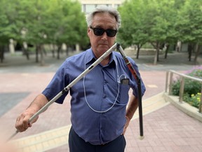 Coun. Ross Eadie (Mynarski)  had a close call with a cyclist near city hall on Thursday. James Snell/Postmedia