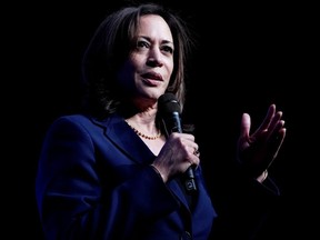 Senator Kamala Harris, Joe Biden’s selection as his running mate, appears on stage at a First in the West Event at the Bellagio Hotel in Las Vegas November 17, 2019.