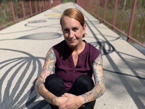Winnipeg artist Lani Zastre showcases her bridge art.
James Snell/Winnipeg Sun