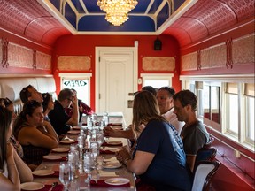 Diners enjoy the fare at the Resto Gare and Train Bar in Winnipeg, one of the four restaurants on the menu for the Bon Appétit St. Boniface Culinary Tours.