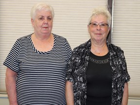 Marie Saltel and Karen Roche at the Western Canada Lottery Corporation offices in Winnipeg.
Six nursing home coworkers are celebrating the biggest lottery win in Winnipeg in over a year after Marie Saltel, Cheryl Norman, Karan Lajoie, Karen Roche, Tuan Anh Pham, and Louise Pinel took home a huge $5 million win on the July 25, 2020 Lotto 6/49 draw.