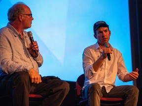 Planet of the Humans director Jeff Gibbs (left) and producer Ozzie Zehner (right) will be hosting virtual screenings of the documentary in eight Canadian cities in October including Winnipeg on Oct. 28. Tickets go on sale on Tuesday.