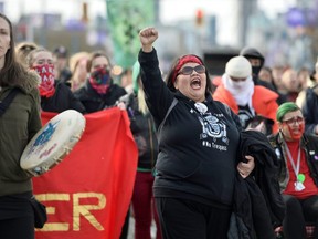 Supporters of the indigenous Wet'suwet'en Nation's hereditary chiefs block access to the Port of Vancouver as part of protests against the Coastal GasLink pipeline, in Vancouver, British Columbia, Canada February 24, 2020.  REUTERS/Jennifer Gauthier ORG XMIT: GGGVAN102