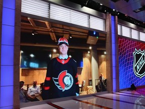 With the third pick of the 2020 NHL Draft, Tim Stuetzle of Mannheim of Germany is selected by the Ottawa Senators.