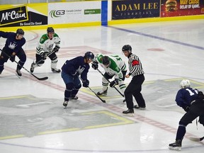 The Portage Terriers square off against the Dauphin Kings in Manitoba Junior Hockey League preseason action in Portage la Prairie last month. The MJHL is teaming up with the Canadian Mental Health Association's Talk Today program.
