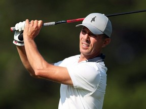 Mike Weir tees off from the fourth hole during the final round of the PURE Insurance Championship at the Pebble Beach Golf Links in Pebble Beach, Calif., Sept. 20, 2020.