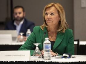 Ontario Health Minister Christine Elliott attends the Ontario-Quebec Summit, in Toronto, on Wednesday, September 9, 2020.