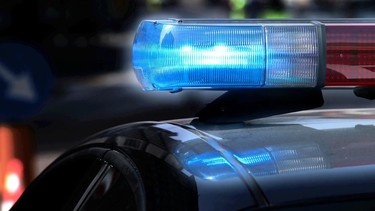 Police patrol car with flashing lights