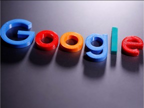 A 3D printed Google logo is seen in this illustration taken April 12, 2020.