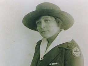 Charlotte Edith Anderson Monture in her AEF Red Cross nurse's uniform