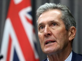 Premier Brian Pallister speaks during a press conference at the Manitoba Legislative Building in Winnipeg on Tuesday, Nov. 10, 2020.