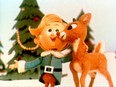 Hermey the elf and Rudolph in Rudolph the "Red-Nosed Reindeer."