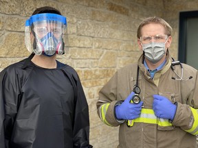 Stephen Nixon (left) and Derek Balcaen are both firefighter-paramedics with the Winnipeg Fire Paramedic Service.