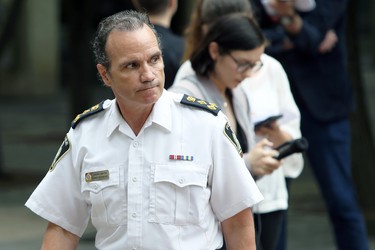 Police chief Danny Smyth wraps up a media briefing following a Winnipeg Police Board meeting in city council chambers in Winnipeg on Mon., June 8, 2020. Kevin King/Winnipeg Sun/Postmedia Network