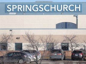 Springs Church, in Winnipeg.  The church refuses to comply with public health orders, and is fighting against the safety measures in court. Thursday, December, 03/2020.