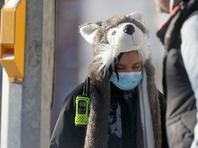 A small child wears a mask while in public, in Winnipeg.  Wednesday, December, 30/2020.Winnipeg Sun/Chris Procaylo/stf
